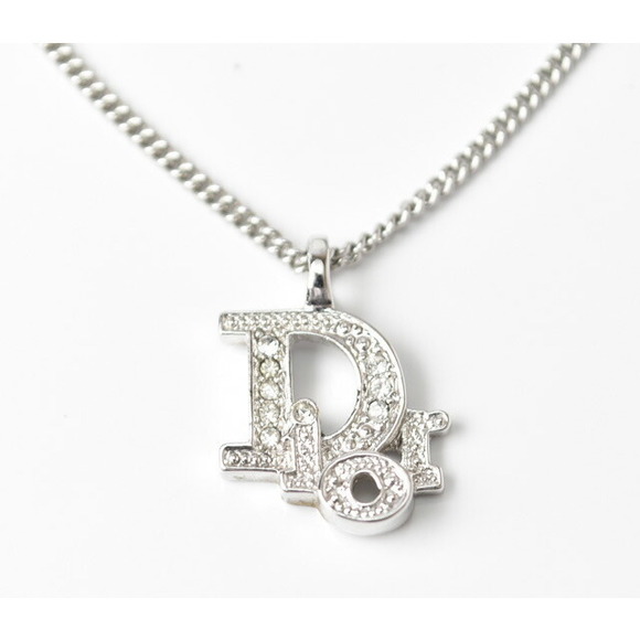 Dior Handbags - Christian Dior Dior Logo Silver Rhinestone Necklace